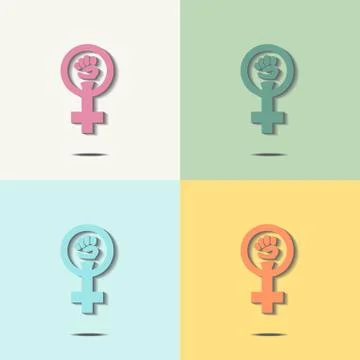 Feminism set Stock Illustration