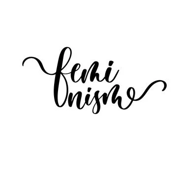 Feminism. Vector illustration in simple style with lettering phrase feminist, Stock Illustration