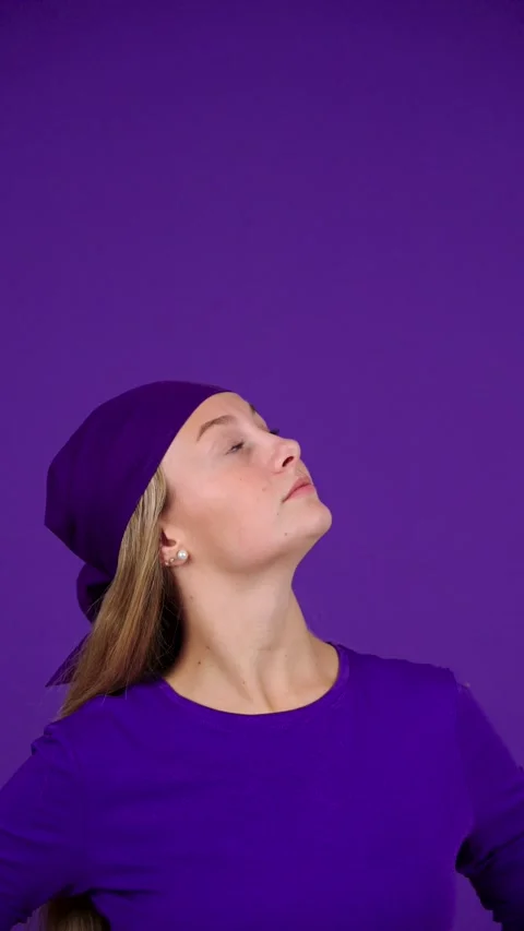 Feminist looking up to copy space Video stock 253164620