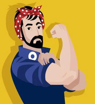 Feminist man Stock Illustration