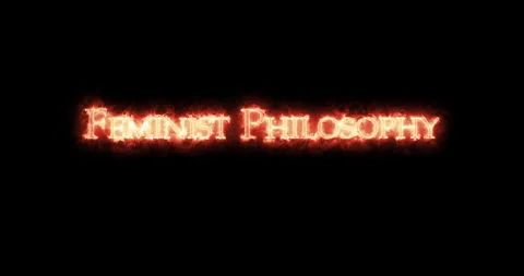 Feminist Philosophy written with fire. Loop Stock Footage 145871206