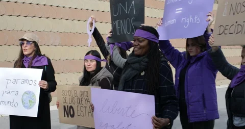 Feminist protest of multiracial and multicultural women Видео 168225841