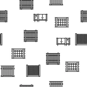 Fence And Gate Exterior Security vector seamless pattern イラスト素材
