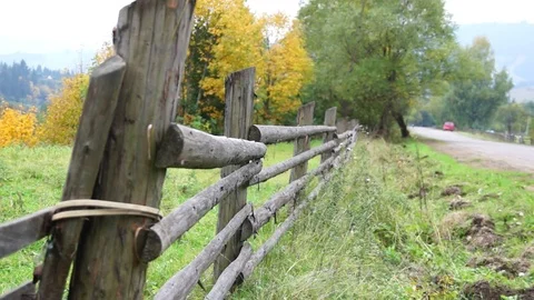 The fence and the road coarse. Video stock 75832477