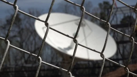 Fence and Satellite Dish Video stock 107500258