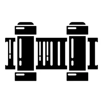 Fence architecture icon, simple black style Ilustración de archivo