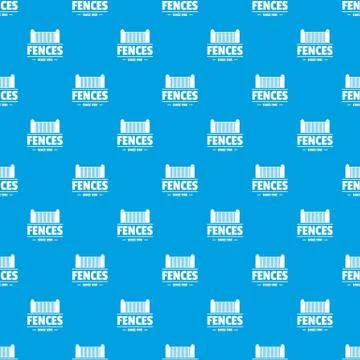 Fence architecture pattern seamless blue Stock Illustration