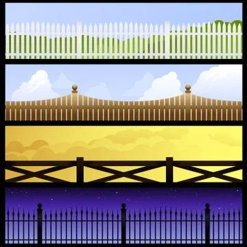Fence banners Stock Illustration