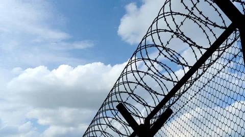 Fence with a barbed wire, animation 스톡 동영상 50280787