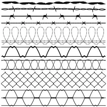 Fence Barbed Wire barbwire Stock Illustration