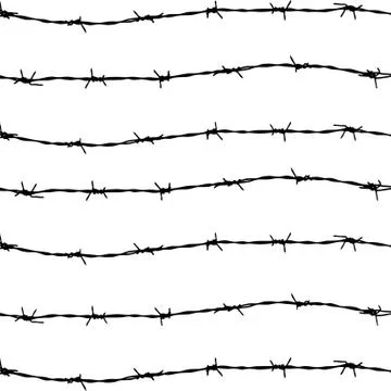 Fence from barbed wires Stock Photos
