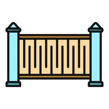 Fence barrier railing with decorative zig zag pattern Stock Illustration