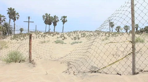 Fence on beach Video stock 759740