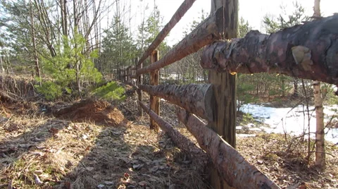 Fence boards, view from right to left Stock Footage 35584598
