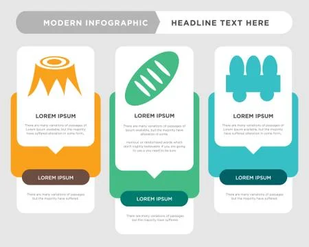 Fence, bread, stump infographic Stock Illustration