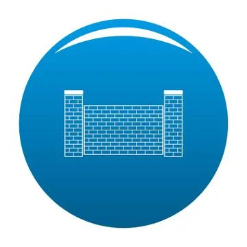 Fence of brick icon blue vector 스톡 일러스트