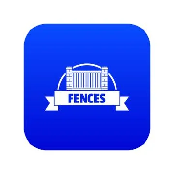 Fence brick icon blue vector 스톡 일러스트