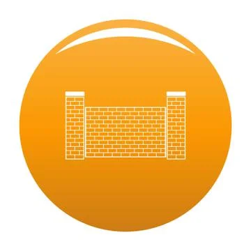 Fence of brick icon vector orange 스톡 일러스트