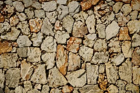 Fence from caliche background. Stone pattern. Stock Photos