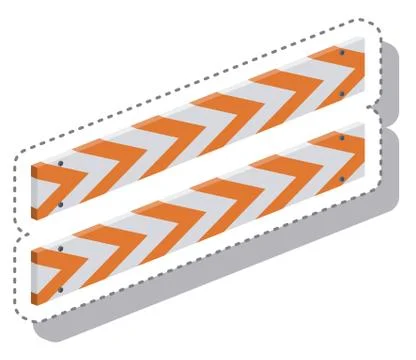 Fence construction sign isometric icon Stock Illustration