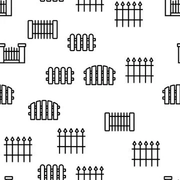 Fence Construction Vector Seamless Pattern Stock Illustration