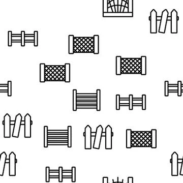 Fence Construction Vector Seamless Pattern 스톡 일러스트