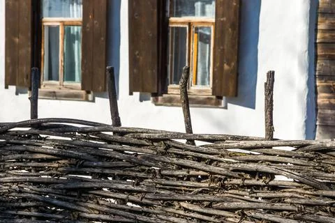 Fence of the Cossack courtyard Stock Photos