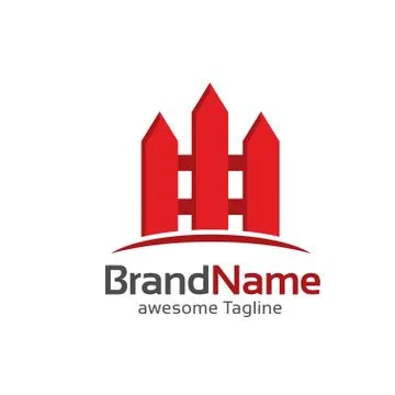 Fence creative logo Stock Illustration