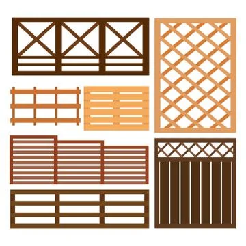 Fence design elements Stock Illustration