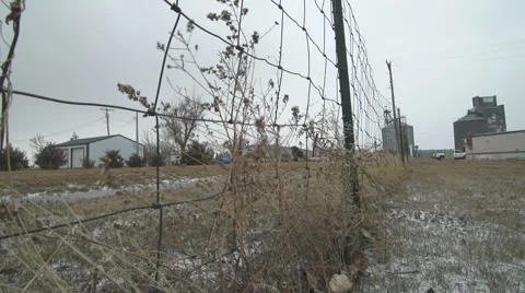 Fence during a windstorm on the Indian Reservation Stock Footage 40332229
