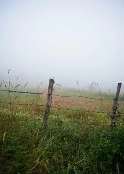 Fence farm cloudy Stock Photos