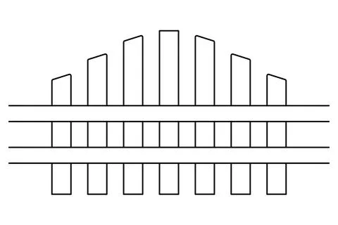 The fence is fastened from the outside with two boards. Stock Illustration