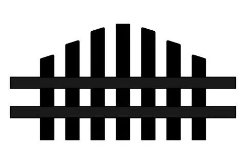 The fence is fastened from the outside with two horizontal boards. Stock Illustration