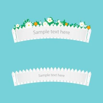 Fence with flowers Stock Illustration