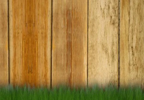 On a fence grass Stock Illustration