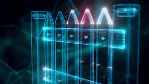 Fence hologram Close up 4k Stock Footage 149259406