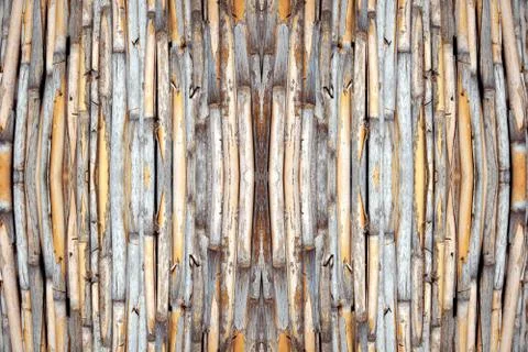 Fence at the house of bamboo stems Stock Photos