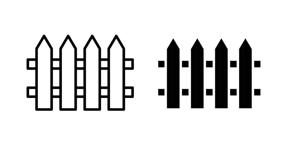 Fence icon black vector isolated on white Ilustração Stock