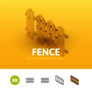 Fence icon in different style Stock Illustration