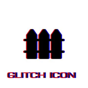 Fence icon flat Stock Illustration