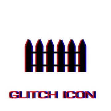 Fence icon flat Stock Illustration