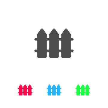Fence icon flat Stock Illustration