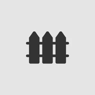 Fence icon flat Stock Illustration