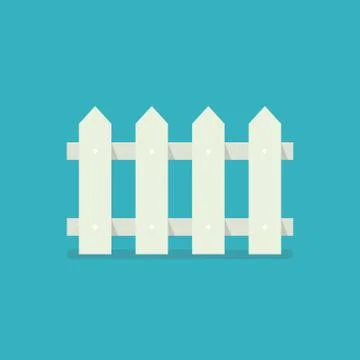 Fence icon in flat style Stock Illustration