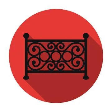 Fence icon in flat style isolated on white background. Park symbol stock vector Ilustración de archivo