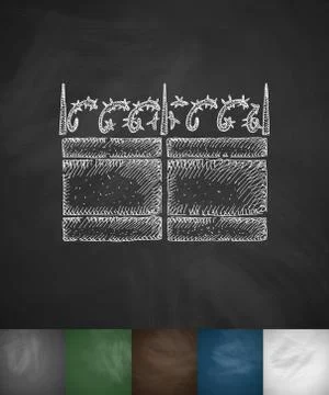 Fence icon. Hand drawn vector illustration Illustrazione stock