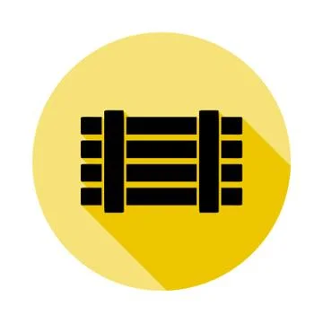 Fence icon in long shadow style Stock Illustration