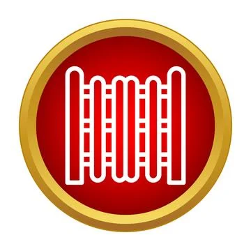 Fence icon representing security and property boundary Illustrazione stock