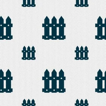 Fence icon sign. Seamless pattern with geometric texture. Stockillustratie