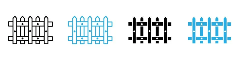 Fence icon vector set collection for web Stock Illustration